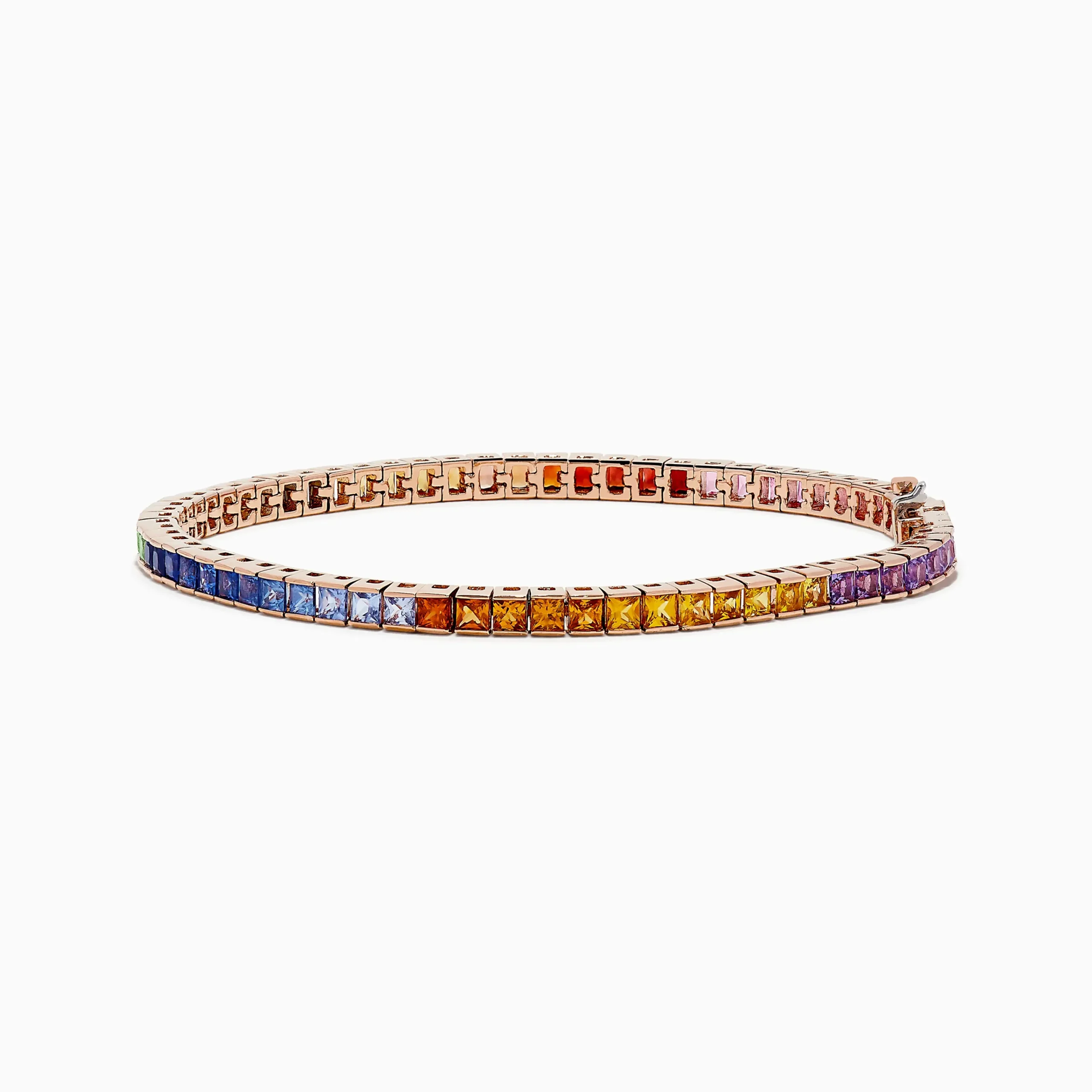 Bracelets|Effy Jewelry Watercolors 14K Rose Gold Multi Sapphire Bracelet