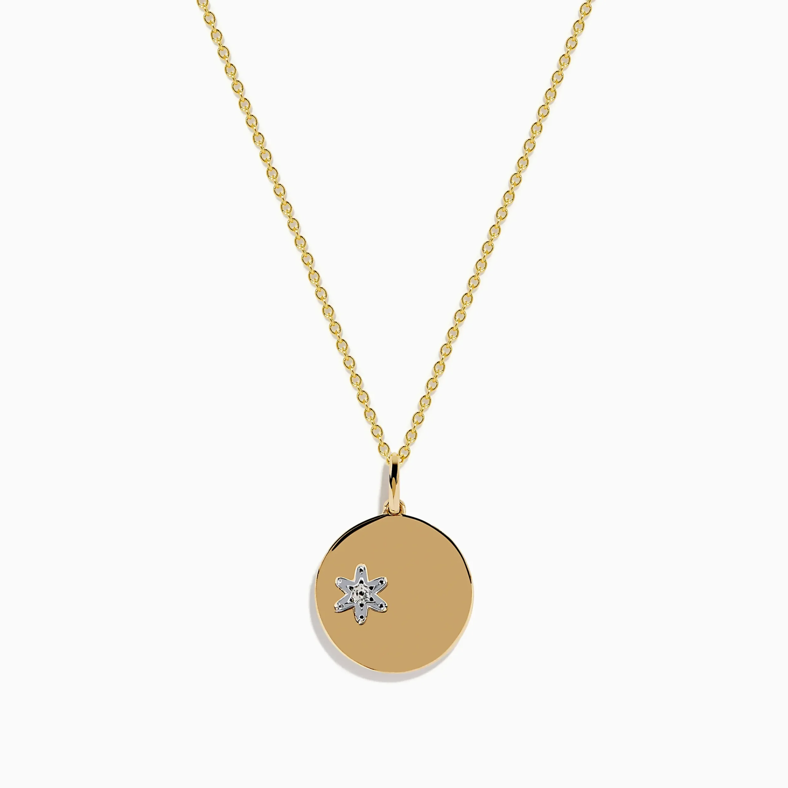 Necklaces & Pendants|Effy Jewelry Watercolors 14K Two Tone Gold Multi Sapphire and Diamond Star Burst Pendant