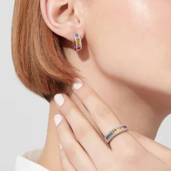 Earrings|Effy Jewelry Watercolors 14K White Gold Sapphire u0026 Diamond Earrings, 1.76 TCW