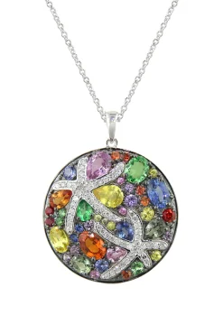 Necklaces & Pendants|Effy Jewelry Watercolors 14K White Gold Multi Sapphire u0026 Diamond Pendant, 5.71 TCW