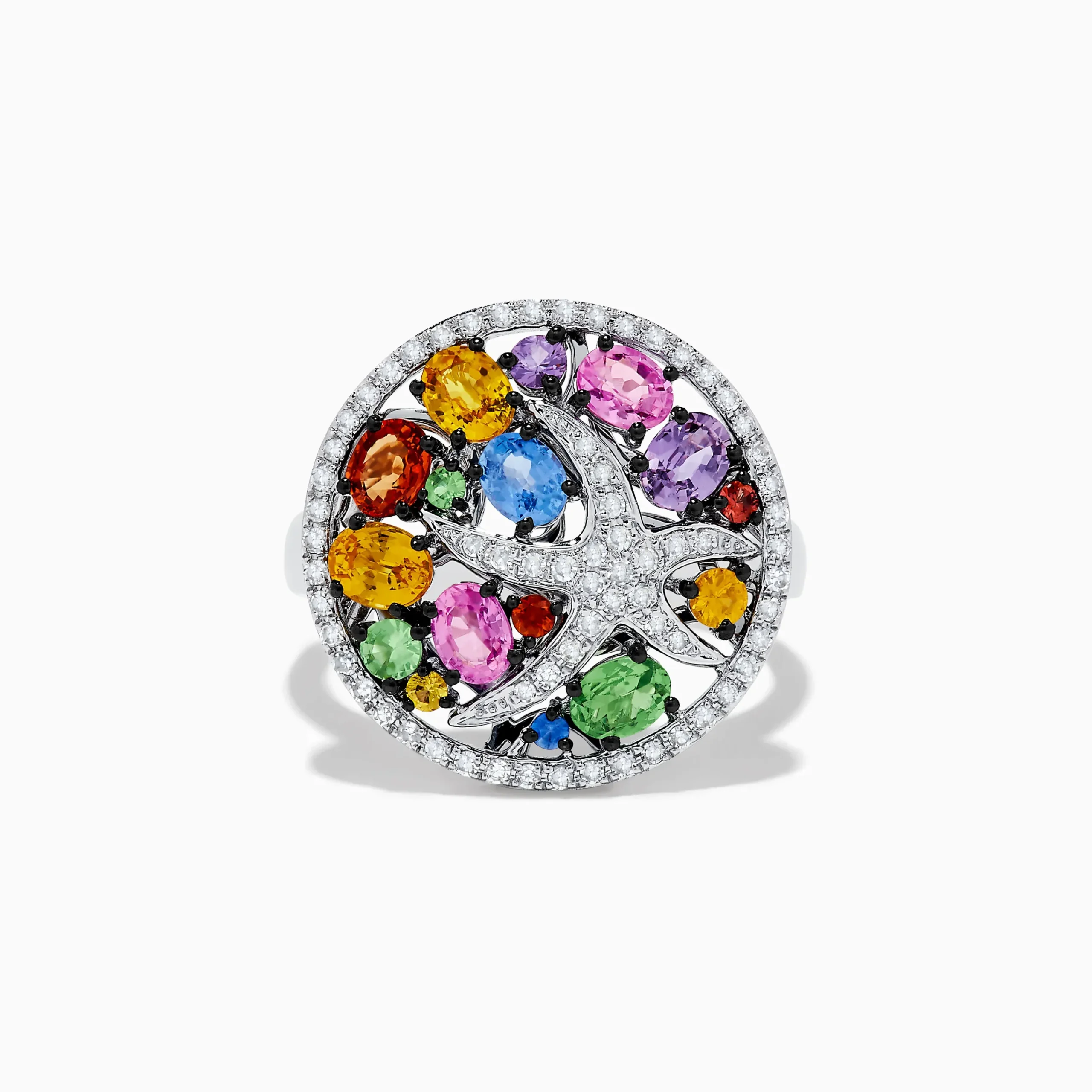Rings|Effy Jewelry Watercolors 14K White Gold Diamond and Multi Sapphire Ring