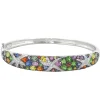 Bracelets|Effy Jewelry Watercolors 14K White Gold Multi Sapphire u0026 Diamond Bangle, 7.89 TCW