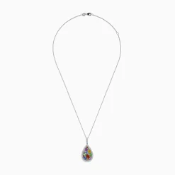Necklaces & Pendants|Effy Jewelry Watercolors 14K White Gold Multi Sapphire Diamond Pendant