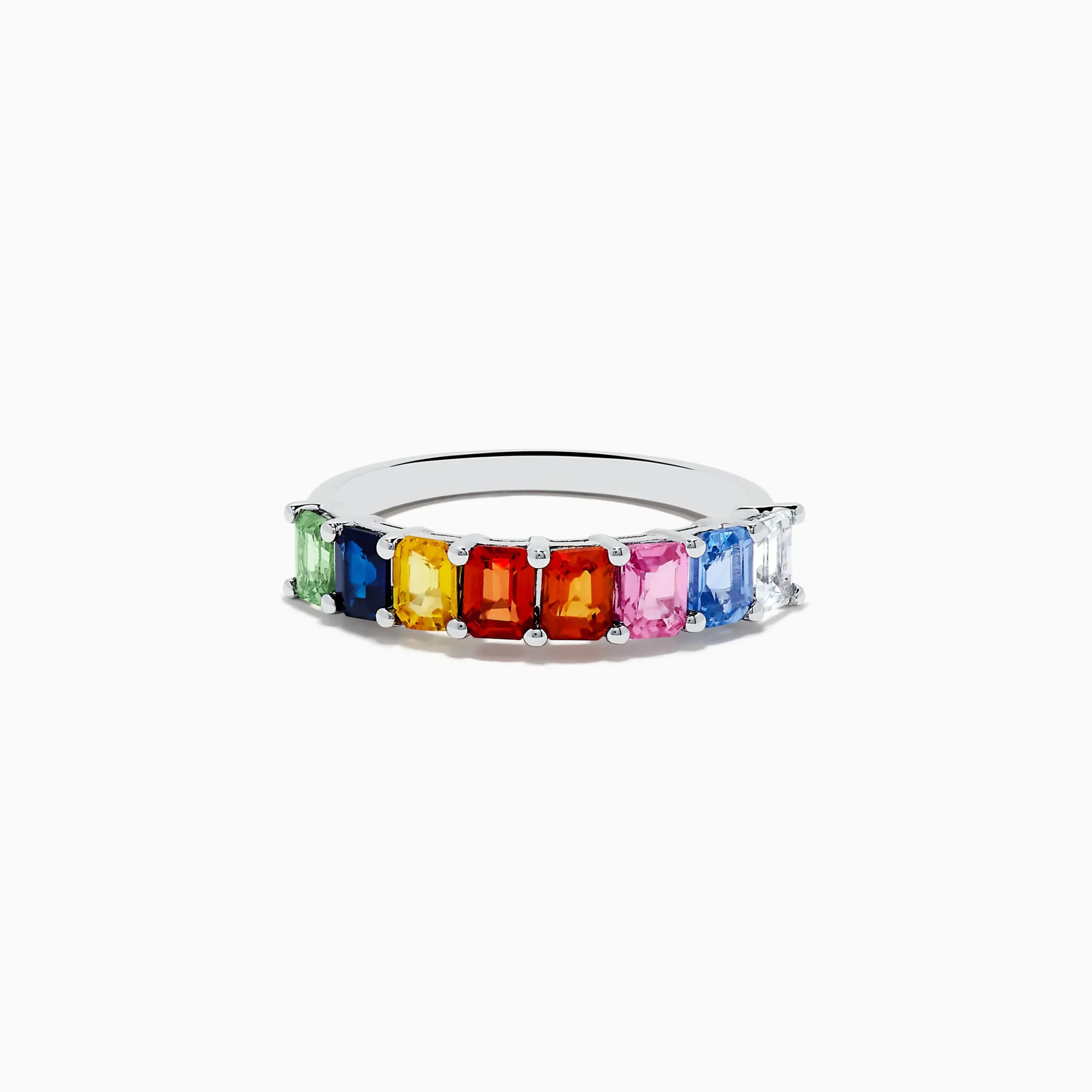 Rings|Effy Jewelry Watercolors 14K White Gold Multi Sapphire Ring