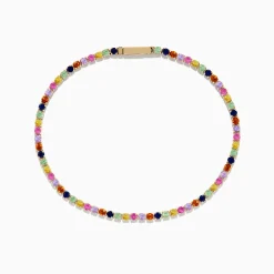 Bracelets|Effy Jewelry Watercolors 14K Yellow Gold Multi Sapphire Tennis Bracelet
