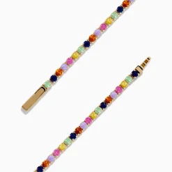 Bracelets|Effy Jewelry Watercolors 14K Yellow Gold Multi Sapphire Tennis Bracelet