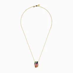 Necklaces & Pendants|Effy Jewelry Watercolors 14K Yellow Gold Multi Sapphire and Diamond Pendant