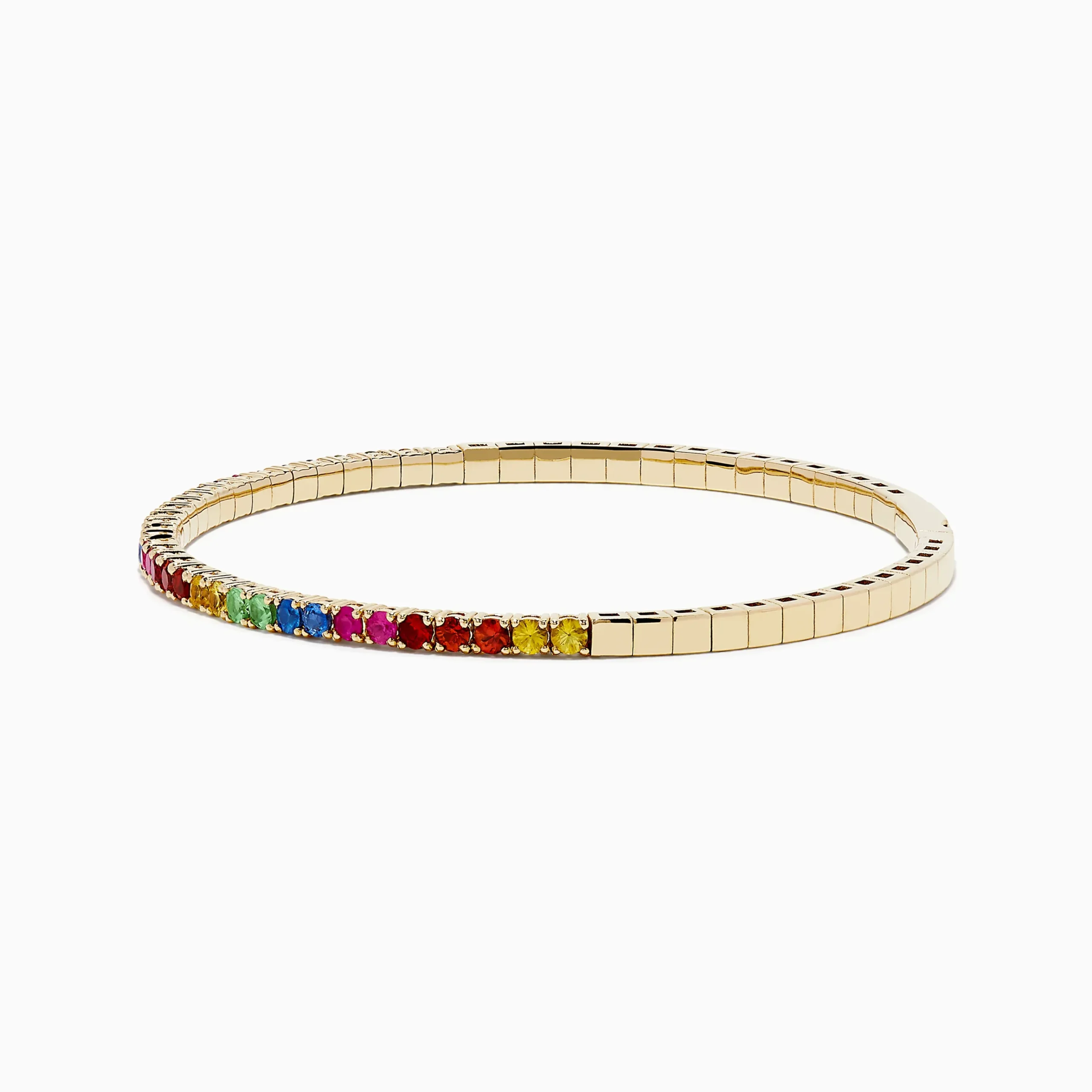 Bracelets|Effy Jewelry Watercolors 14K Yellow Gold Multi Sapphire Bangle