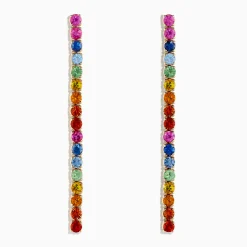 Earrings|Effy Jewelry Watercolors 14K Yellow Gold Multi Sapphire Earrings