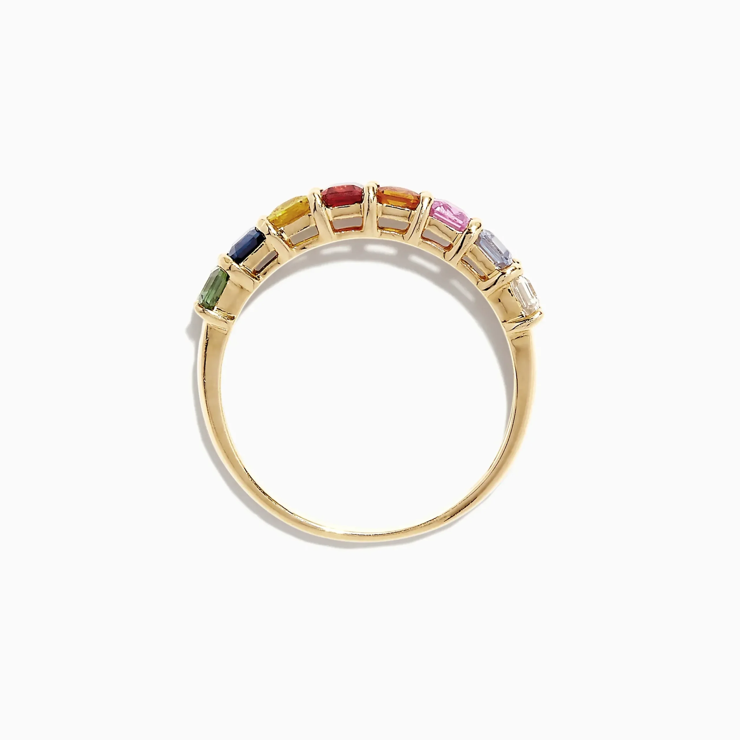 Rings|Effy Jewelry Watercolors 14K Yellow Gold Multi-Sapphire Band Ring, 2.06 TCW