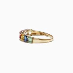 Rings|Effy Jewelry Watercolors 14K Yellow Gold Multi-Sapphire Band Ring, 2.06 TCW