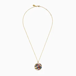 Necklaces & Pendants|Effy Jewelry Watercolors 14K Yellow Gold Multi Color Sapphire and Diamond Pendant