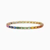 Bracelets|BH Multi Watercolors 14K Yellow Gold Multi Sapphire and Diamond Bracelet