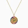 Necklaces & Pendants|Effy Jewelry Watercolors 14K Yellow Gold Multi Sapphire and Diamond Pendant