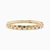 Bracelets|BH Multi Watercolors 14K Yellow Gold Multi Sapphire Bangle
