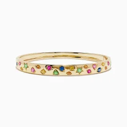Bracelets|BH Multi Watercolors 14K Yellow Gold Multi Sapphire Bangle