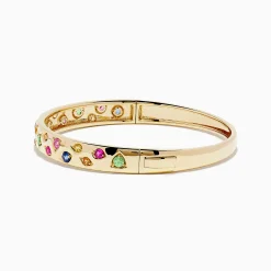 Bracelets|BH Multi Watercolors 14K Yellow Gold Multi Sapphire Bangle