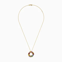 Necklaces & Pendants|Effy Jewelry Watercolors 14K Yellow Gold Multi Sapphire and Diamond Pendant
