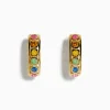 Earrings|Effy Jewelry Watercolors 14K Yellow Gold Multi Color Sapphire Bezel Hoop Earrings
