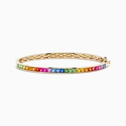 Bracelets|BH Multi Watercolors 14K Yellow Gold Multi Sapphire Bangle