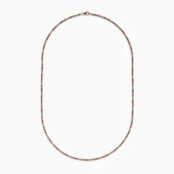 Necklaces & Pendants|Effy Jewelry Watercolors 14K Yellow Gold Multi Sapphire Necklace