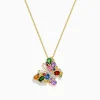Necklaces & Pendants|Effy Jewelry Watercolors 14K Yellow Gold Multi Sapphire Butterfly Pendant
