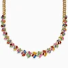 Necklaces & Pendants|Effy Jewelry Watercolors 14K Yellow Gold Multi Sapphire and Diamond Necklace