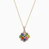 Necklaces & Pendants|Effy Jewelry Watercolors 14K Yellow Gold Multi Sapphire u0026 Diamond Pendant, 1.85 TCW