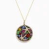 Necklaces & Pendants|Effy Jewelry Watercolors 14K Yellow Gold Multi Sapphire and Starfish Diamond Pendant