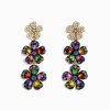 Earrings|Effy Jewelry Watercolors 14K Yellow Gold Multi Sapphire Flower Earrings