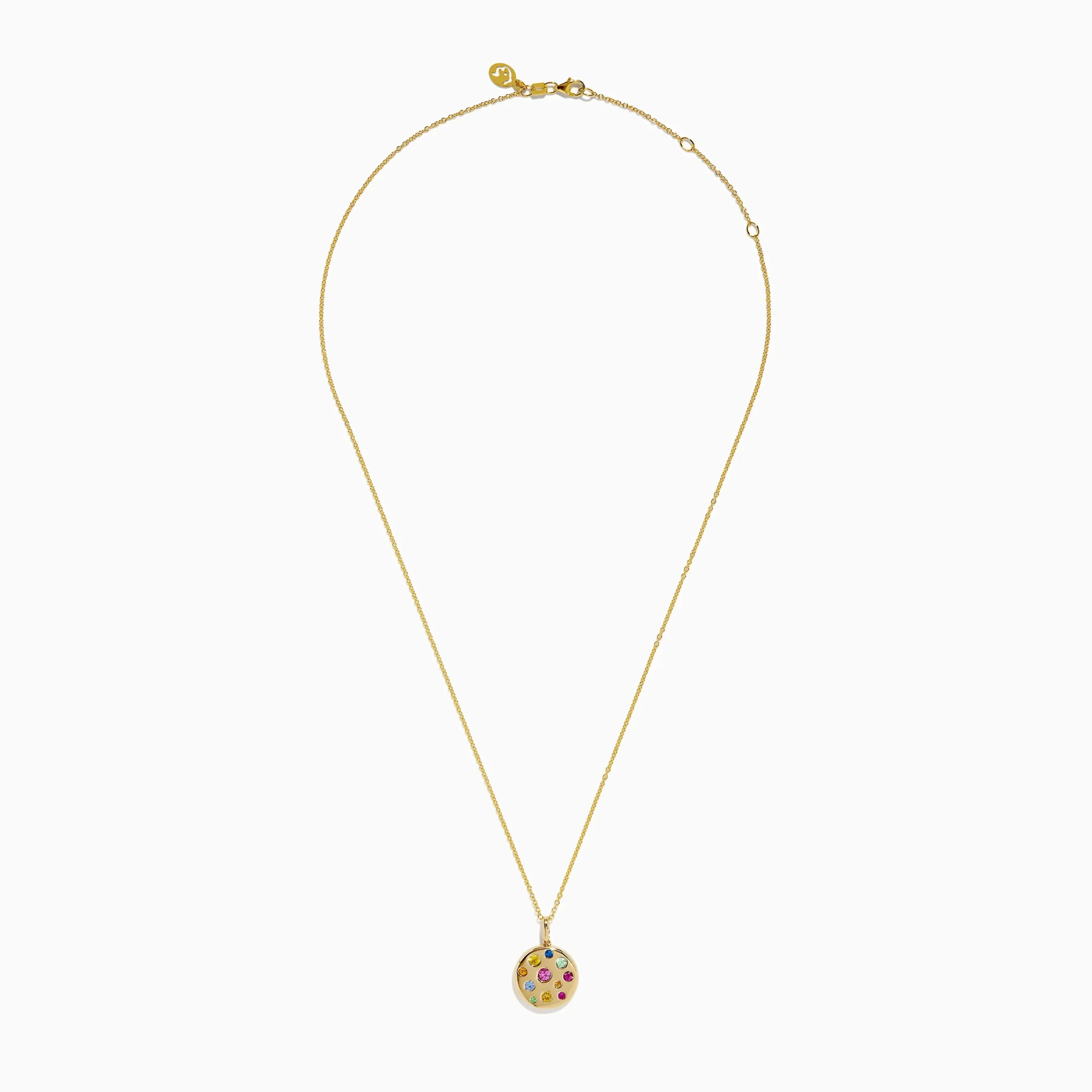 Necklaces & Pendants|Effy Jewelry Watercolors 14K Yellow Gold Multi Color Coin Pendant