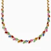 Necklaces & Pendants|Effy Jewelry Watercolors 14K Yellow Gold Multi Sapphire and Diamond Necklace