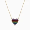 Necklaces & Pendants|Effy Jewelry Watercolors 14K Yellow Gold Multi Color Sapphire Heart Necklace