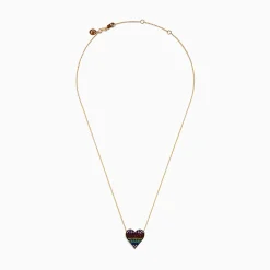 Necklaces & Pendants|Effy Jewelry Watercolors 14K Yellow Gold Multi Color Sapphire Heart Necklace