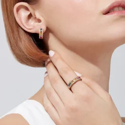 Rings|Effy Jewelry Watercolors 14K Yellow Gold Multi Sapphire u0026 Diamond Ring 1.46 TCW